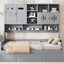 Daybed With All-In-One Cabinet And Shelf