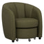 Barrel Chair With Nesting Ottoman - Forest Green