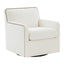 Tolland - Swivel Accent Chair With Antique Brass Nailhead Trim - Cream