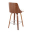 Gianna - Mid Century Modern Fixed Height Counter Stool With Swivel With Square Footrest (Set of 2)