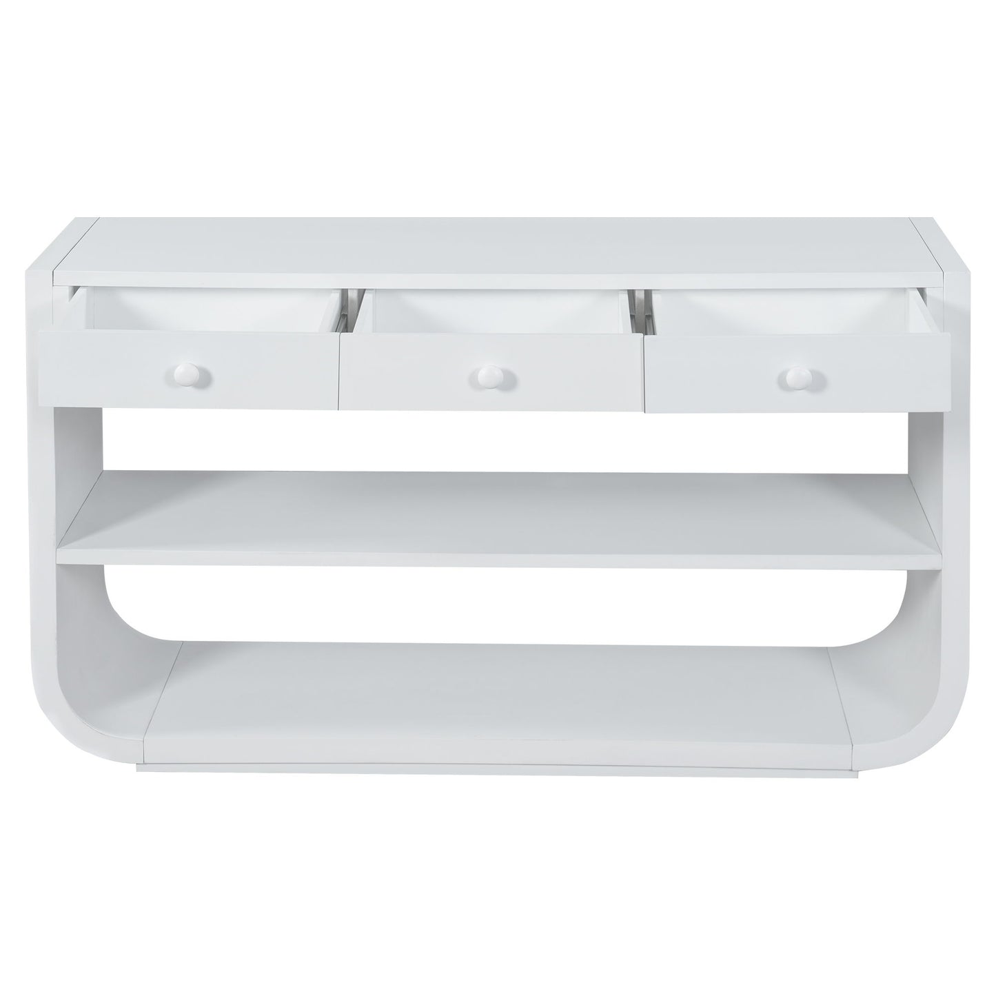 Console Table With 3 Soft Close Drawers & 2 Open Shelves