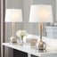 Jules - Contemporary Table Lamp Built In USB Port (Set of 2) - Nickel / White