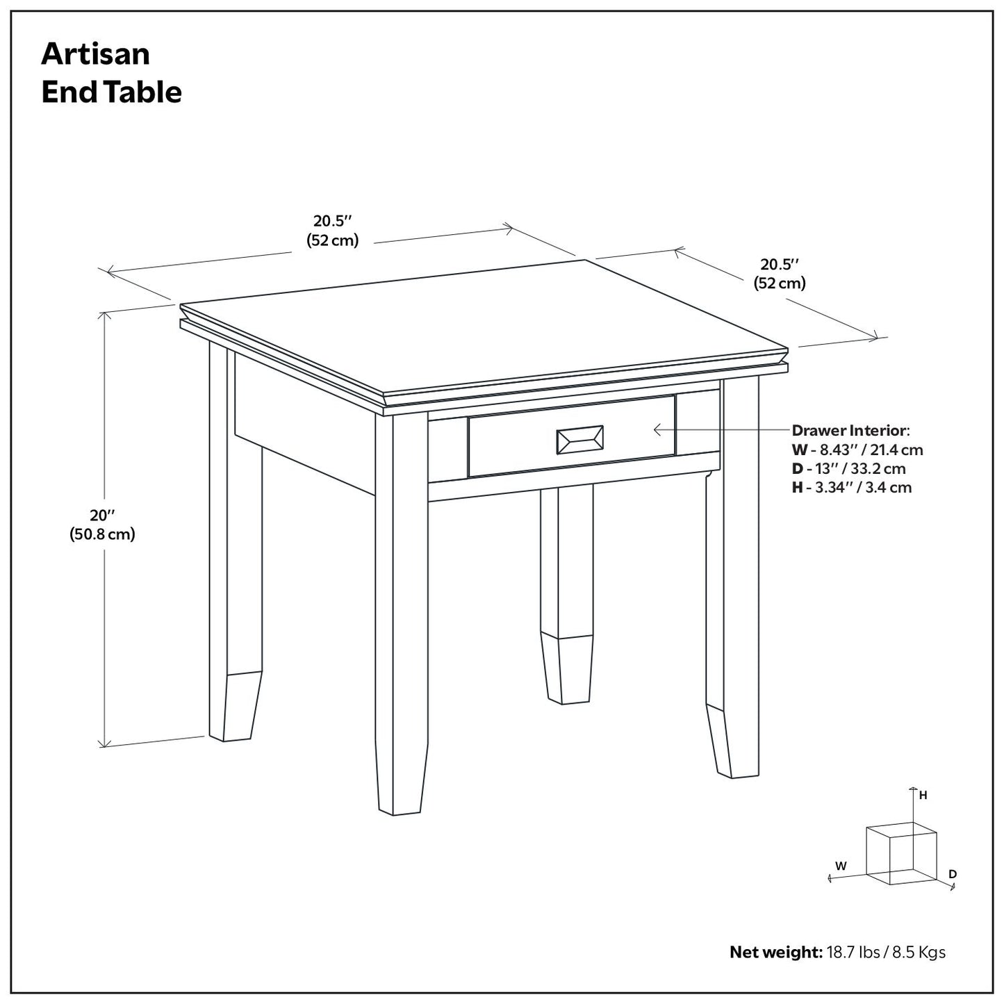 Artisan - End Table - Russet Brown
