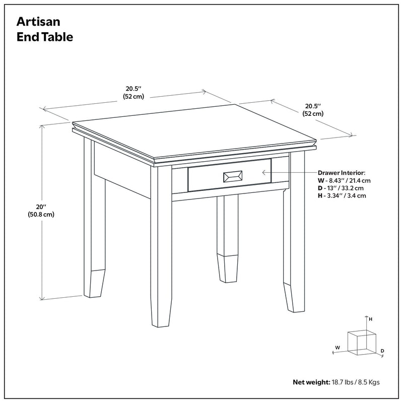 Artisan - End Table - Russet Brown