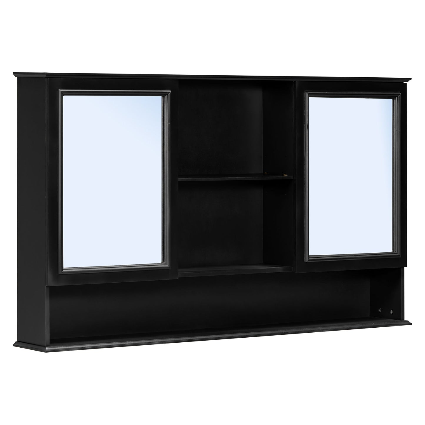 Double Sink Bathroom Vanity Set With Wall Mount Mirror Cabinet