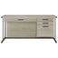 Brisley - Office Desk With Adjustable Keyboard Tray And 3 Drawer Storage - Beige / Gray