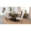 Roman - Rectangular Double V Leg Dining Table - Brown