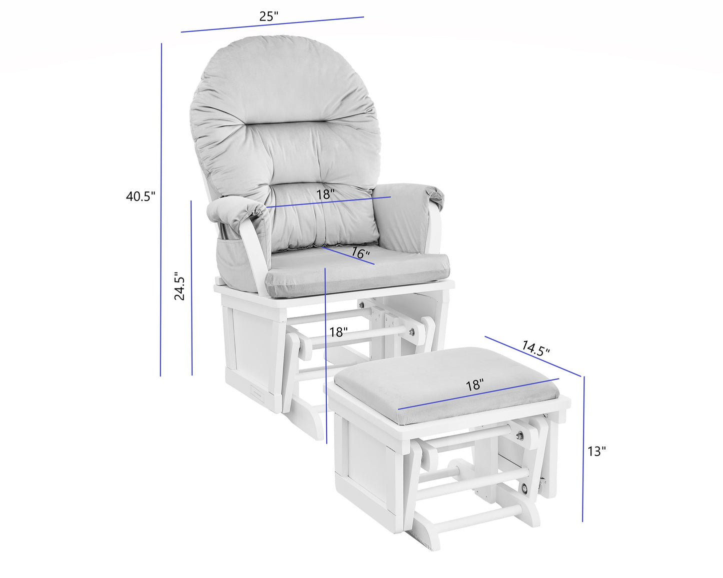 Mason - Comfortable Glider And Ottoman
