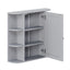 Bathroom Wall Storage Cabinet With Mirror And Adjustable Shelf, 6 Open Shelves