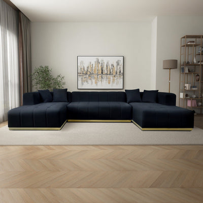 Nolan - U-Shape Corner Sofa - Black