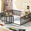 Metal Floor Bed Frame With Fence And Door