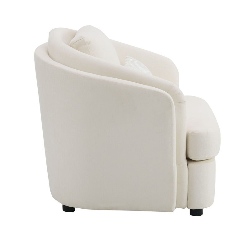Mariko - Silla de lino con 1 cojín decorativo - Beige