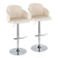 Dahlia - Contemporary Adjustable Barstool With Swivel With Rounded T Footrest (Set of 2)