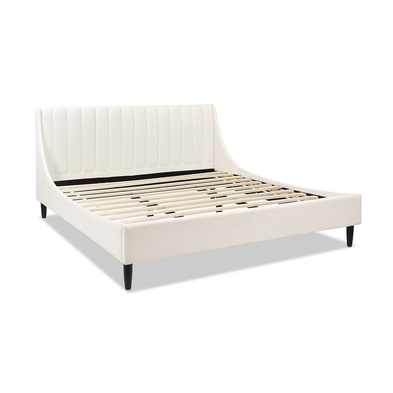 Aspen - Juego de cama de plataforma moderno con cabecero capitoné vertical
