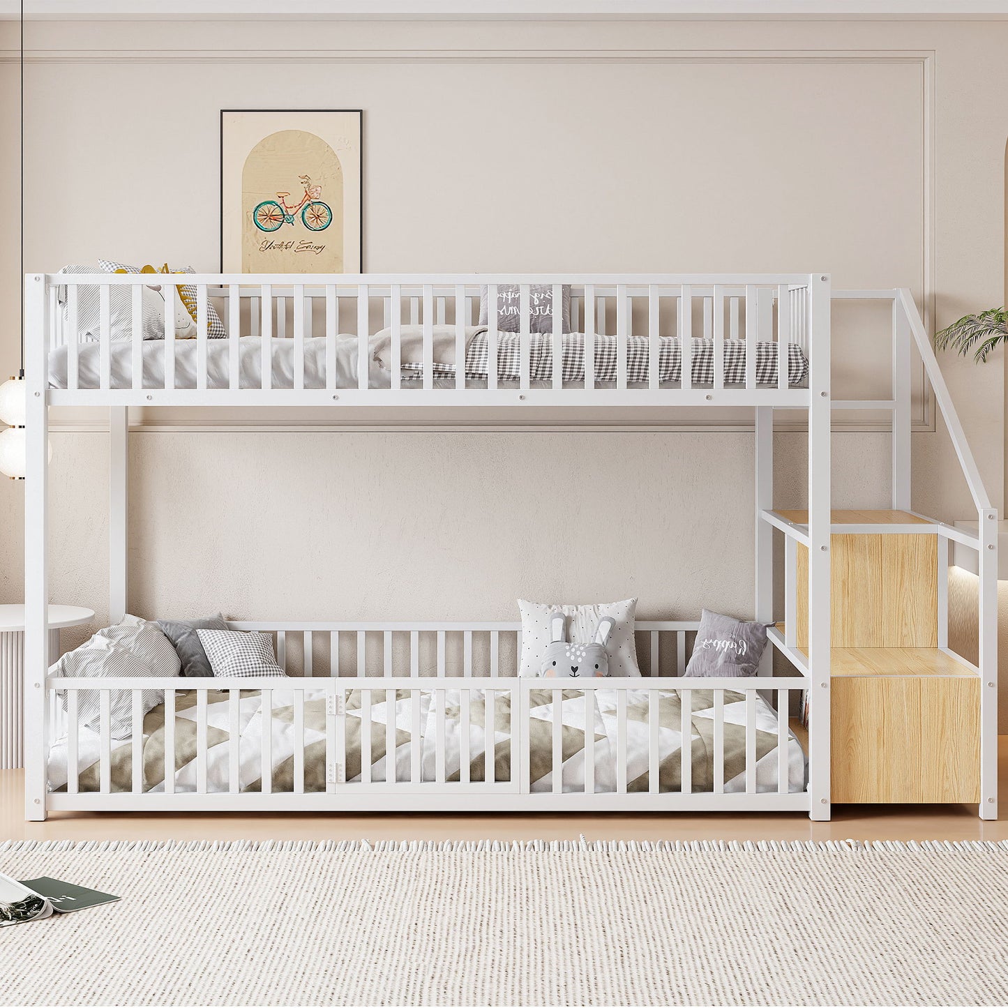 Bunk Bed With Storage Ladder, Compact Design