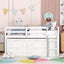 Loft Bed With Retractable Writing Desk And 4 Drawers, With Lateral Portable Desk And Shelves