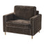 Accent Chair Upholstered Single Sofa With Square Arms, Sewn Pillow Back For Living Room