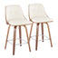 Gianna - Mid Century Modern Fixed Height Counter Stool With Swivel With Square Footrest (Set of 2)