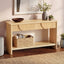 Fluted Console Table With Semi Circular Drawers - Natural