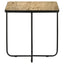 Travertine Accent Table Geometric Design - Brown