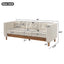 3 Seater Sofa With Square Arms, Tufted Pillow Back For Living Room
