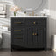 Bathroom Vanity With Sink, 1 Tip Out Drawer, 3 Side Drawers, Adjustable Shelf