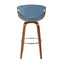 Curvini Mid - Century Modern Fixed Height Barstool With Swivel (Set of 2)