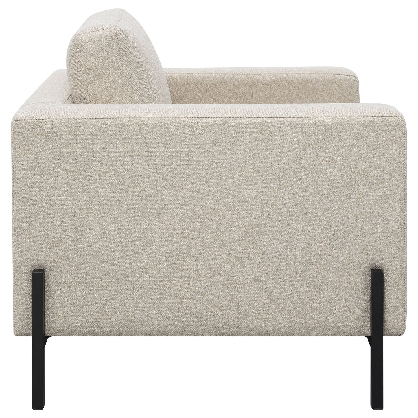 Schwan - Upholstered Track Arm Accent Chair - Oatmeal