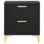 2 Drawer Rectangular Nightstand - Black