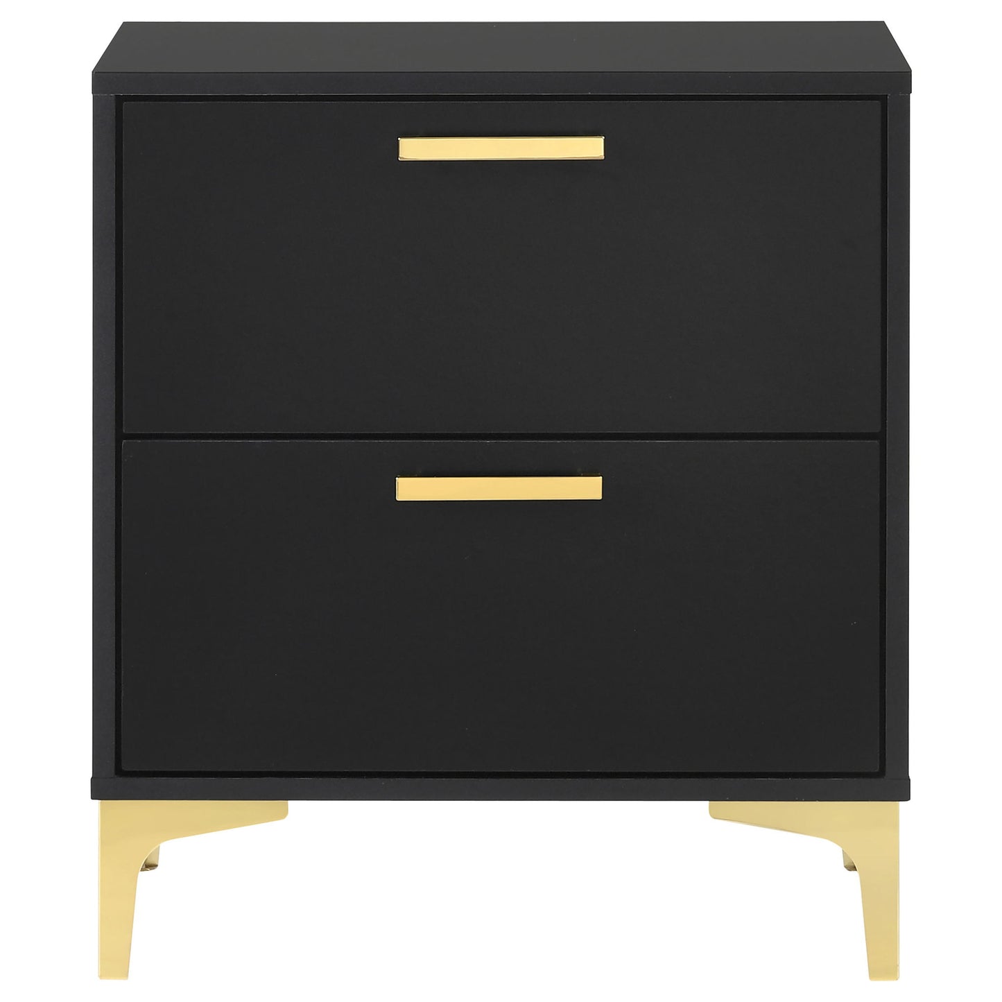 2 Drawer Rectangular Nightstand - Black