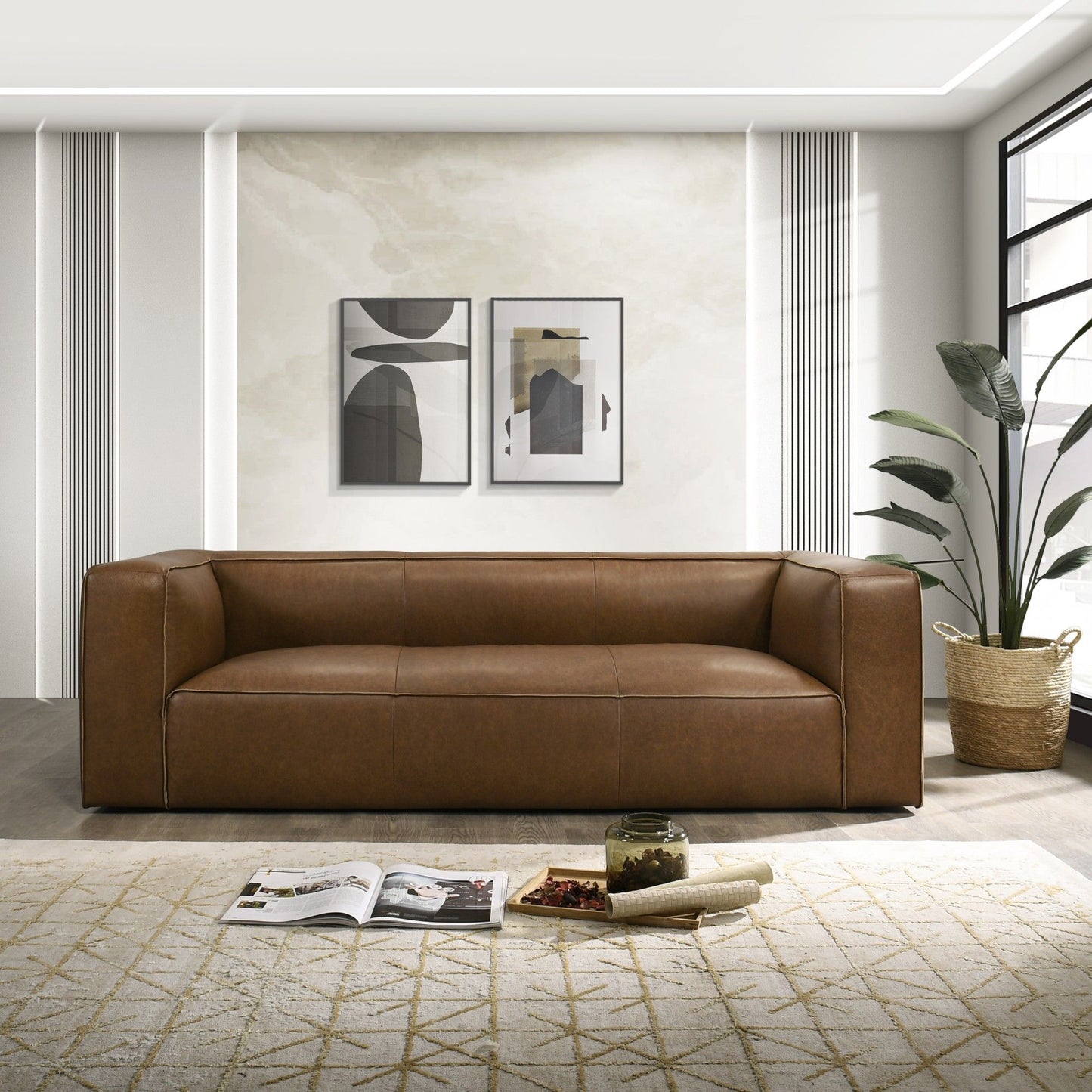 Colton - Sofa With Corner Blocked Frame - Tan