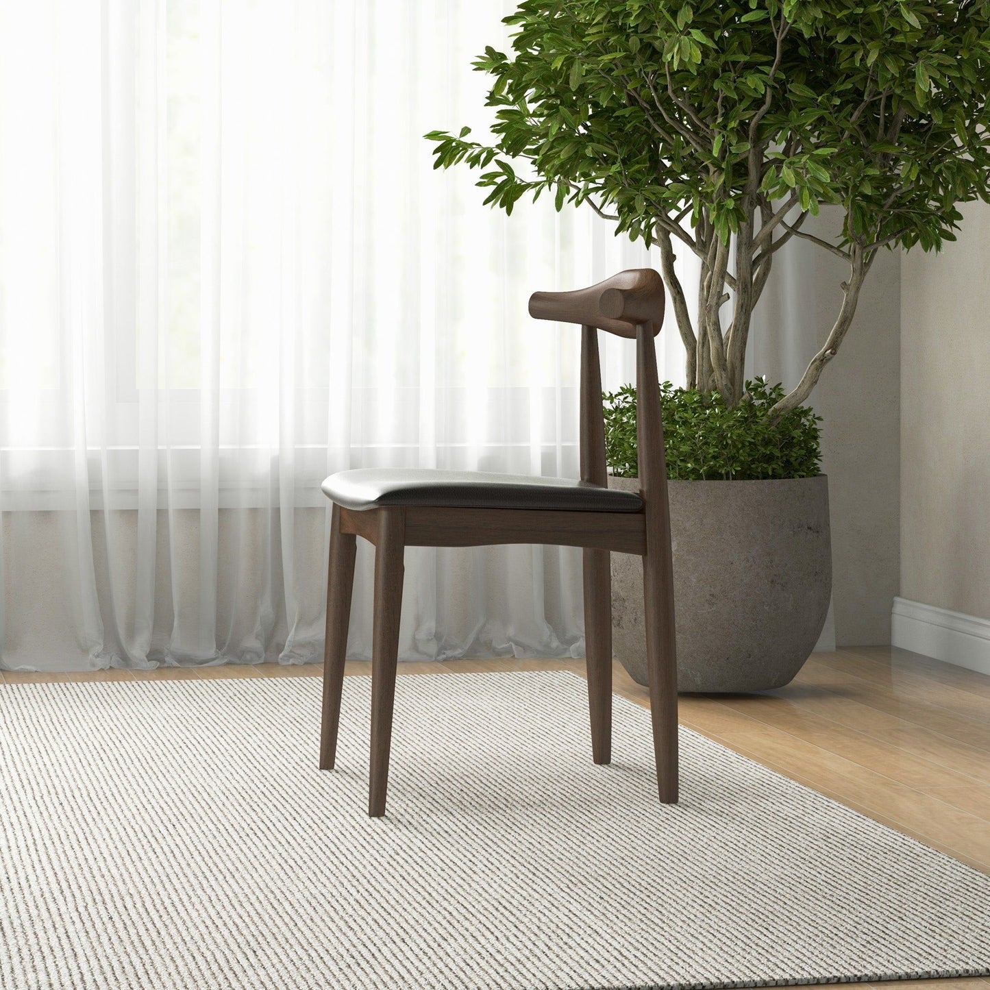 Destiny - Dining Chairs (Set of 2) - Black / Dark Brown
