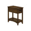 Accent End Table, 2 Tier, Narrow, Storage Drawer, Transitional - Walnut