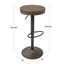 Dakota - Industrial Design Adjustable Barstool (Set of 2)