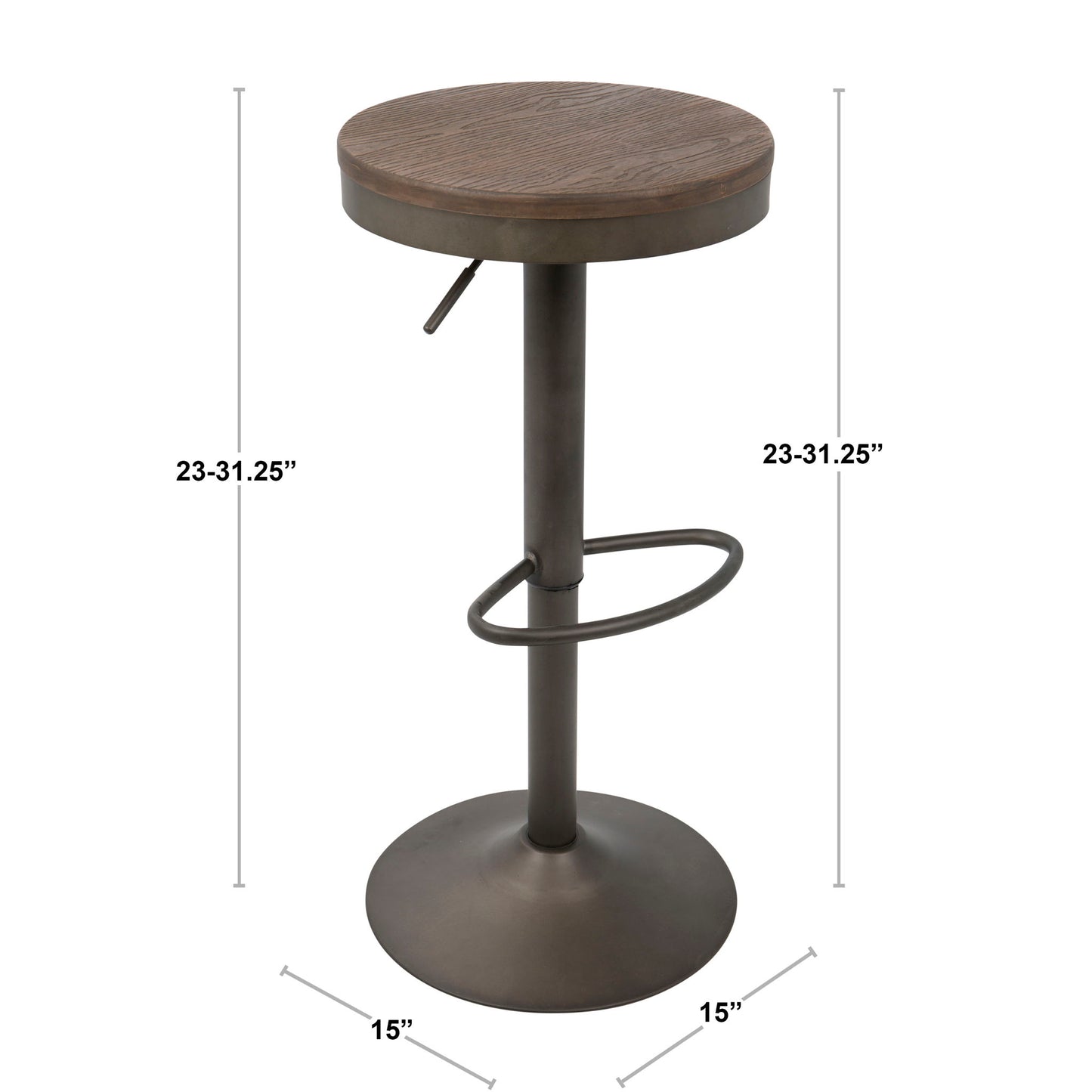Dakota - Industrial Design Adjustable Barstool (Set of 2)