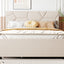 Upholstered Platform Bed With Brick Pattern Headboard And Twin Long Size Trundle