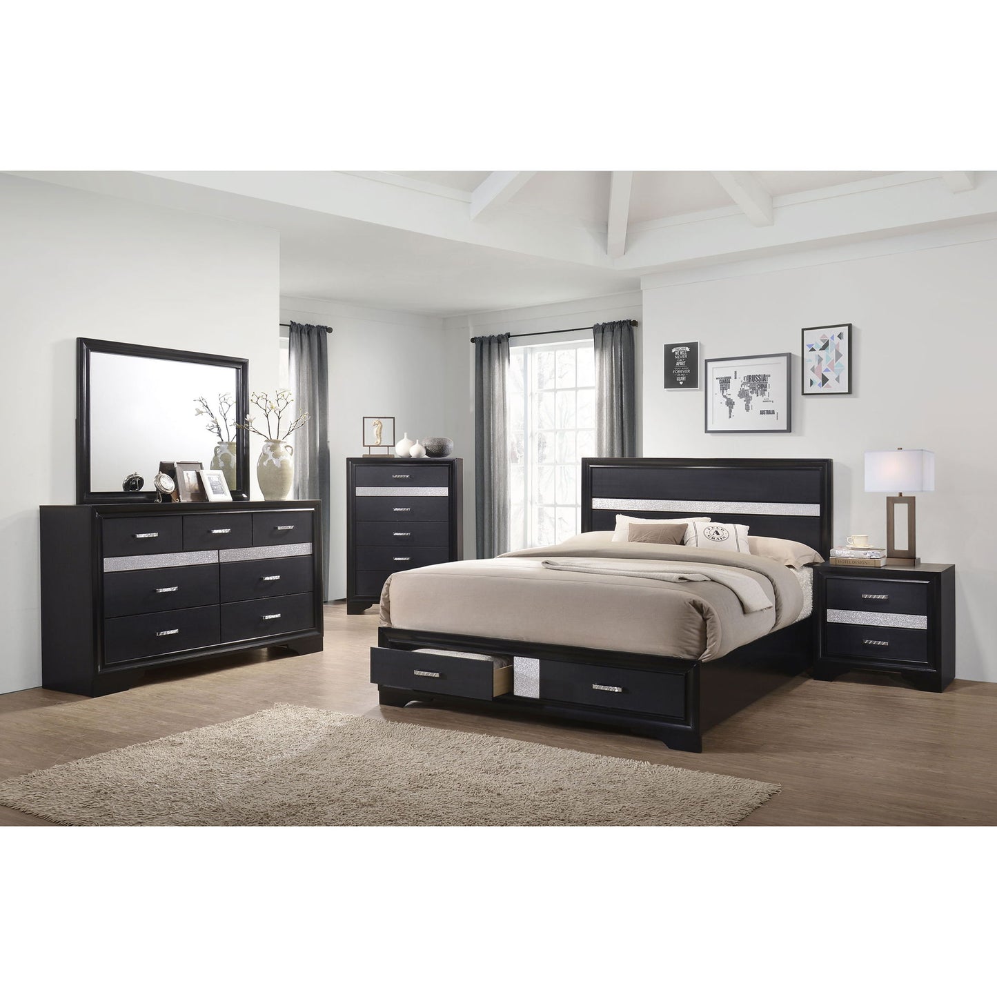Transitional 2 Drawer Nightstand With Hidden Jewelry Tray
