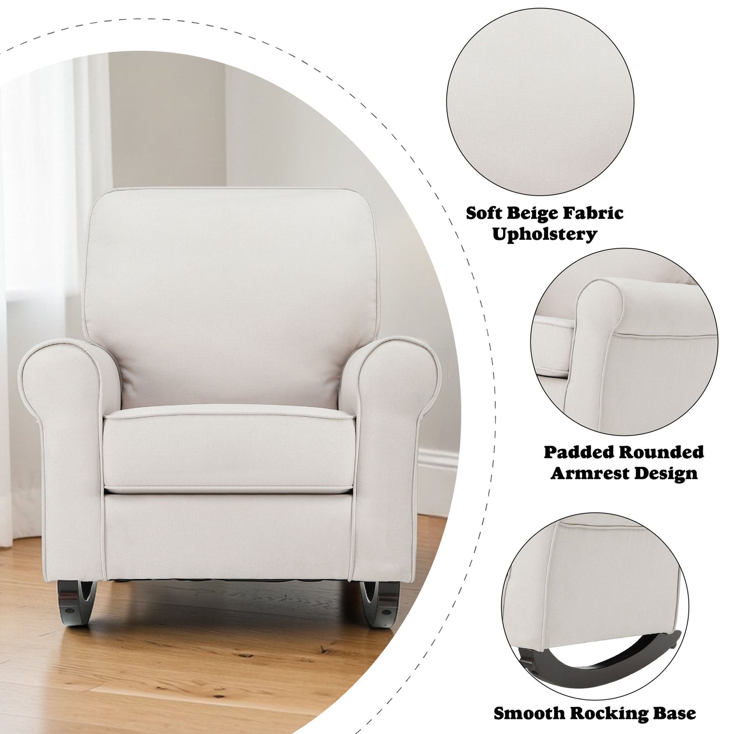 Elvin - Rocking Chair - Beige