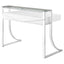 Serrano - 2 Drawer Writing Desk With Polished And Tempered Glass Hutch - Glossy White
