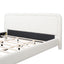 Upholstered Platform Bed Frame With Curved Headboard, Wood Slats Support