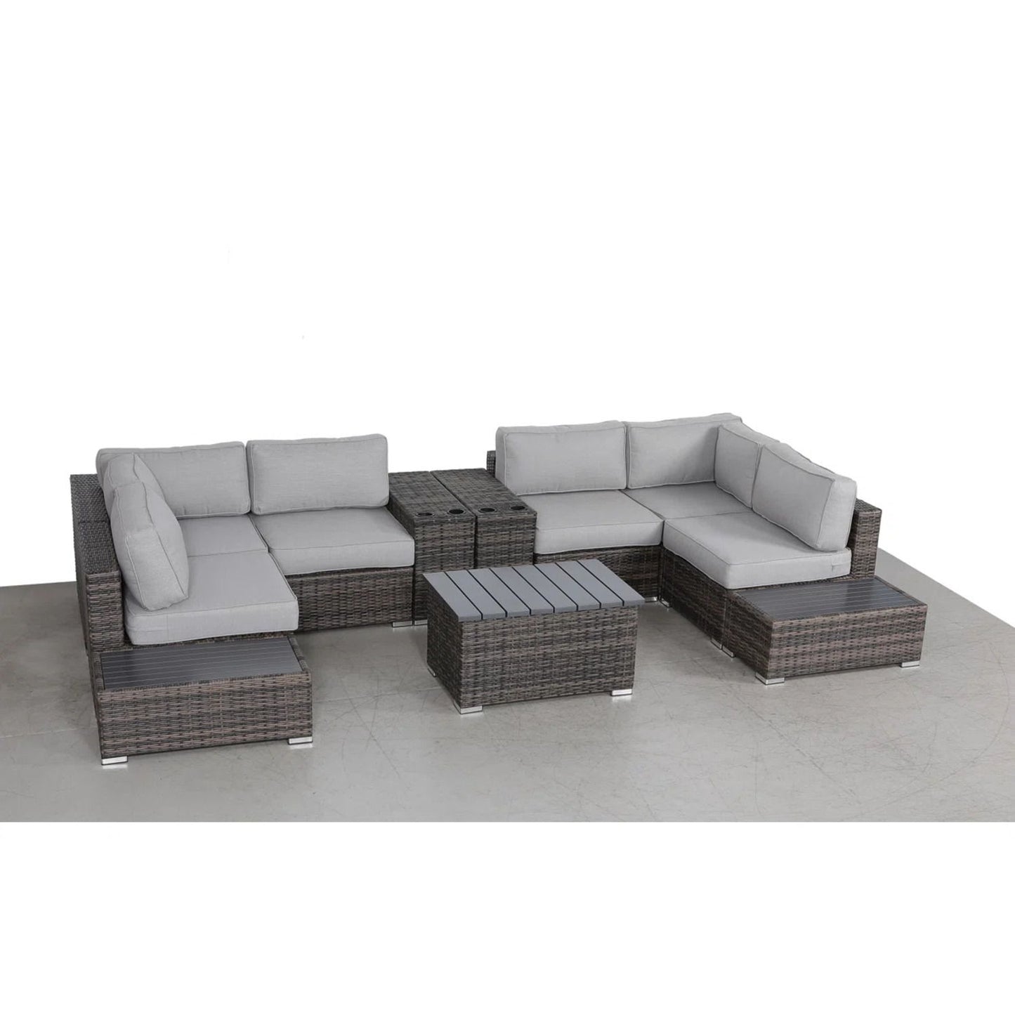 Wicker Sectional Seating Group With Cushions
