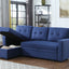 Upholstered Pull Out Sectional Sofa With Chaise