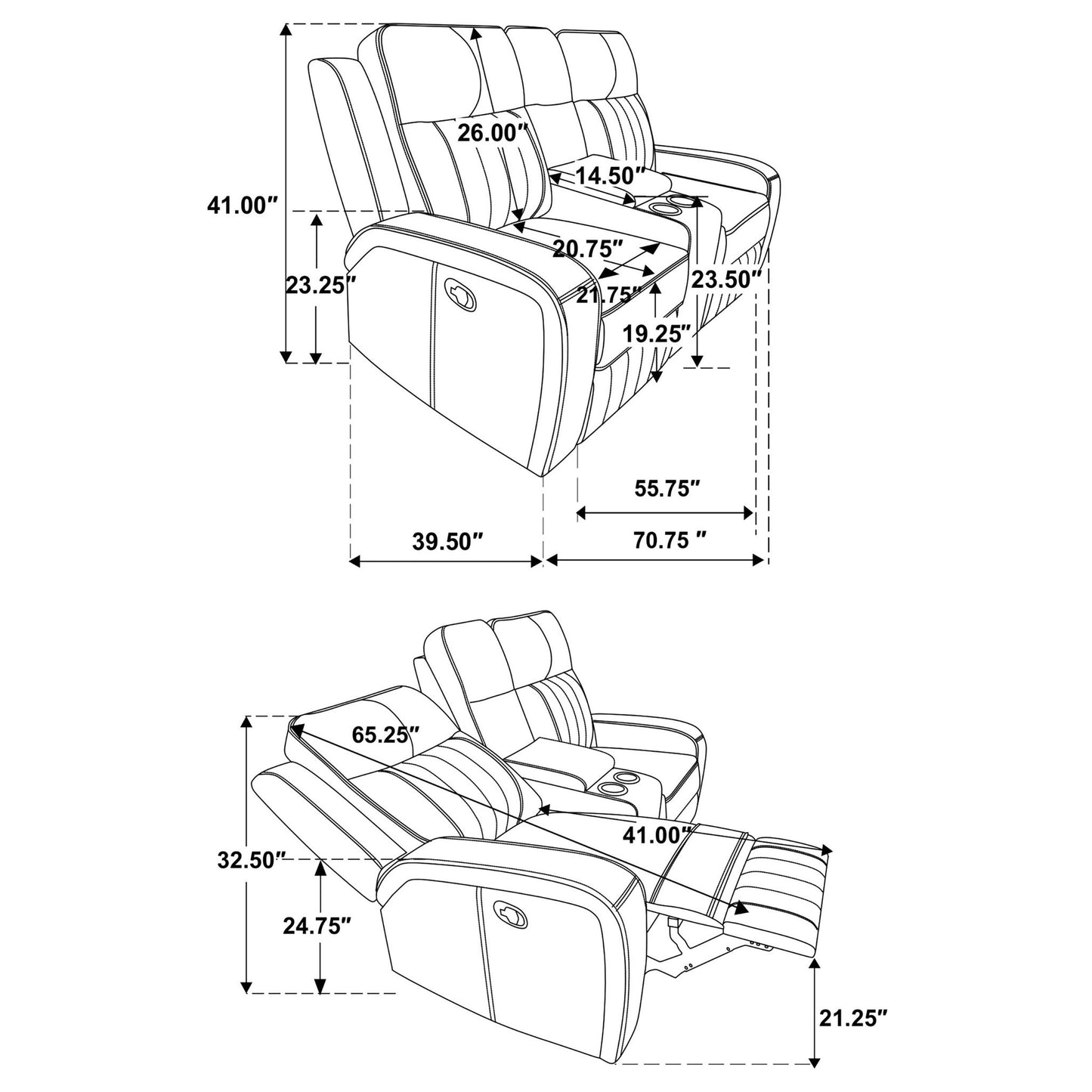 Forrest - 2 Piece Motion Reclining Sofa Set - Gray
