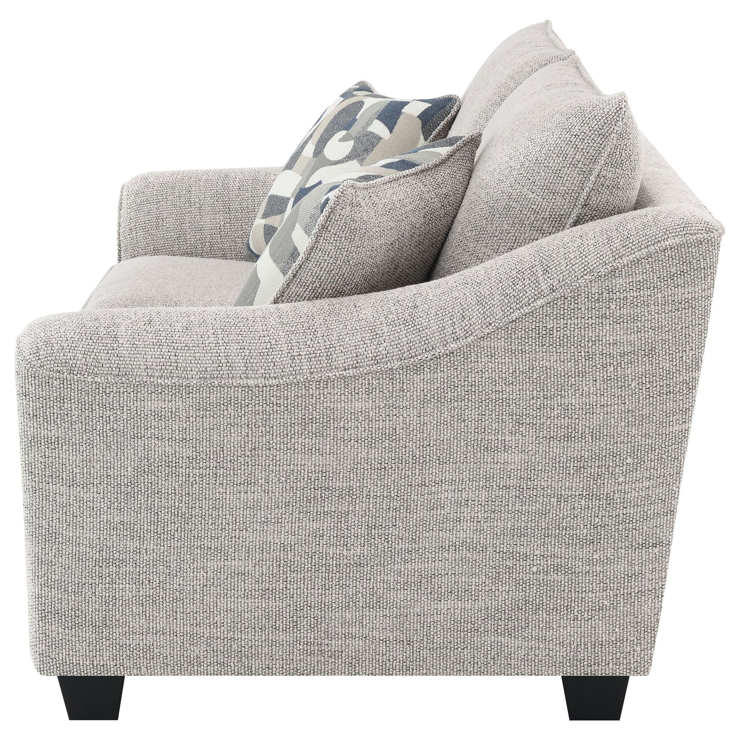Lido - Upholstered Loveseat With Tapering Block Legs - Light Gray