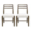 Farmhouse Style Dining Chair Set With Ladder Back Design