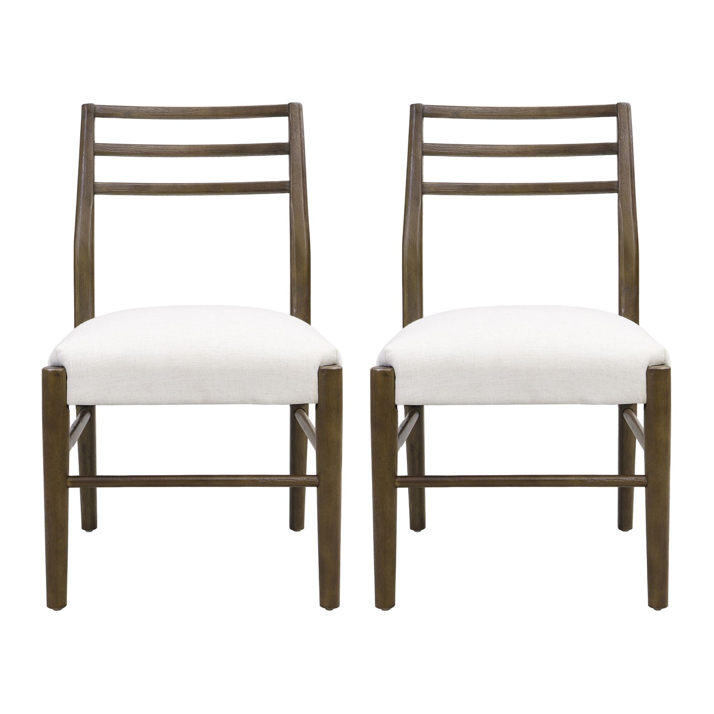 Farmhouse Style Dining Chair Set With Ladder Back Design
