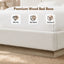 Muse - Queen Upholstered Platform Bed Frame - Ivory / Light Gray / Camel Oak