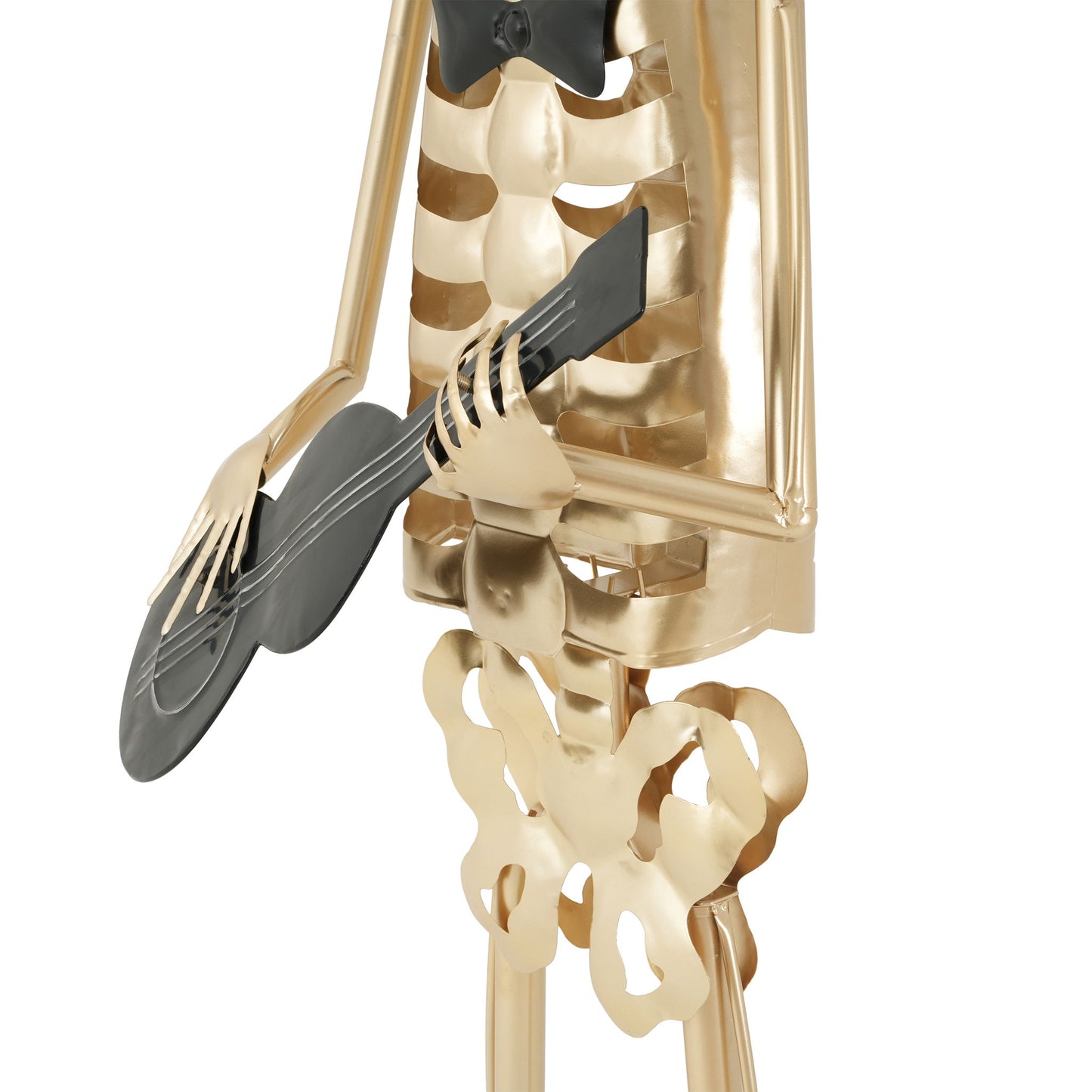 Skeleton Musician Statue, For Halloween Indoor Outdoor Party Display - Gold