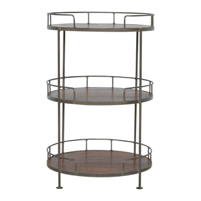 Round Butler Tray Table - Chestnut