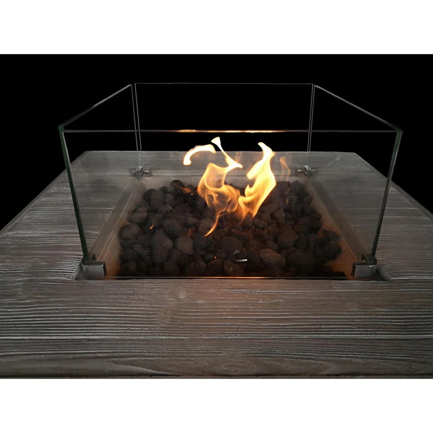 Reinforced Propane Fire Pit Table - Black / Gray